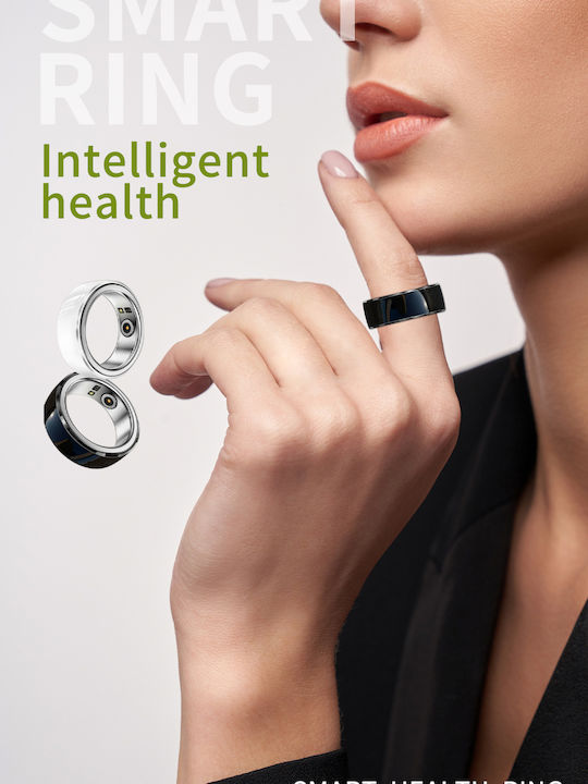 Fashion Smart Ring 18mm with Heart Rate Monitor Black