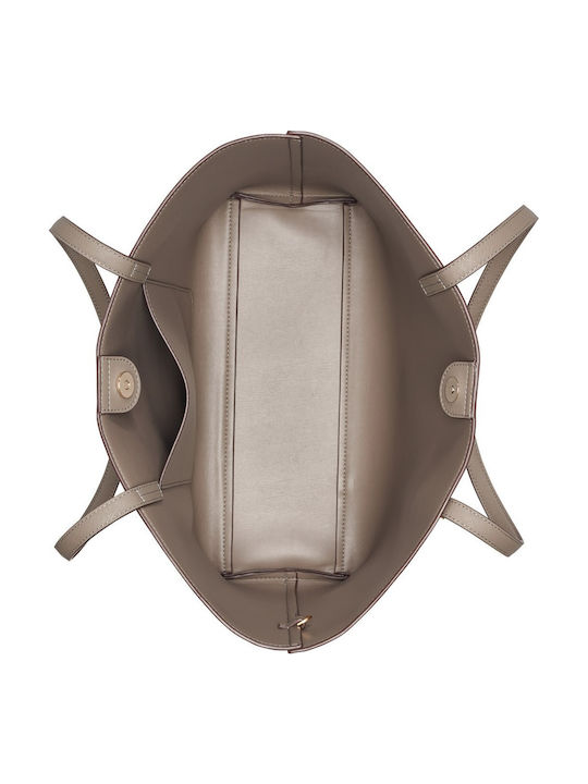 Damen Leder Tote Tasche Grau
