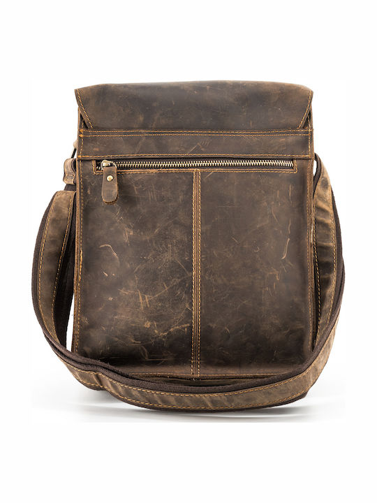 Leder Herrentasche Schulter / Crossbody Braun