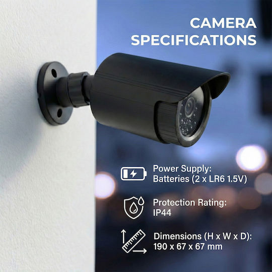 Imitation Tubular Camera Led Ir Black Power Supply 2xaa Not Included in Delivery Abs Ir1800 B