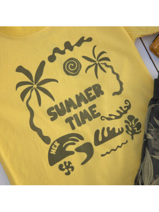 Nek Kids Wear Παιδικό Σετ με Σορτς Κίτρινο 2τμχ
