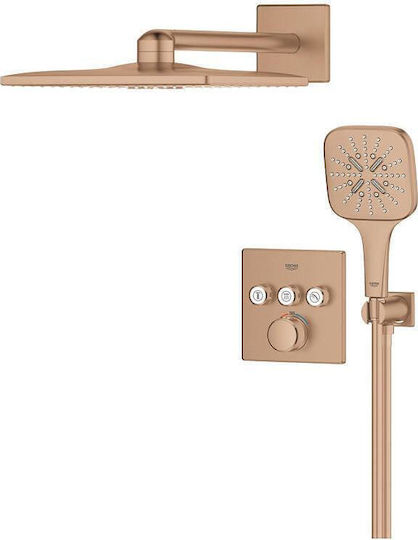 Grohe Built-in Mixer, Phone & Shower Head Set for Shower 3 Exits Silver