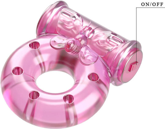Vibrating Cock Ring & Condom Set Pink