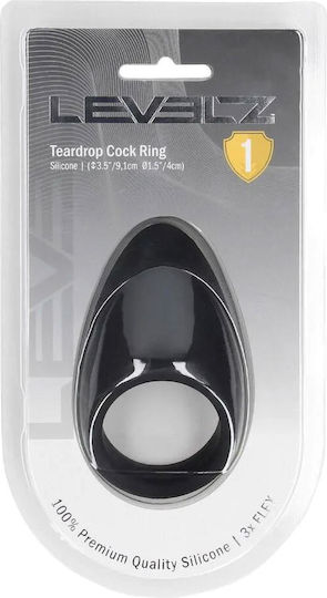 Teardrop Silicone Cockring Black