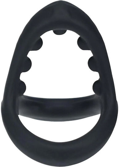 Soft Bead Grip Silicone Cock Ball Ring Black