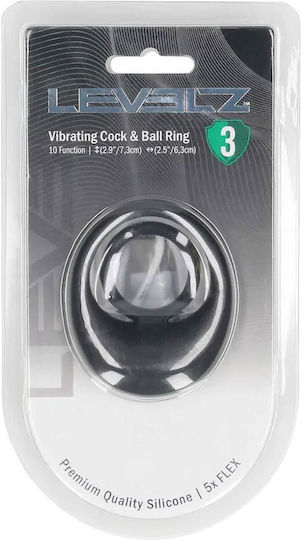 Vibrating Liquid Silicone Cock Ball Ring Black