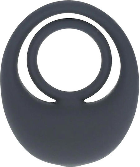 Vibrating Liquid Silicone Cock Ball Ring Black