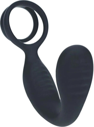 Inele Pentru Penis Negru Din Silicon Cu Vibrație Pentru Prostată Și Testicule