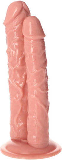 Toyz4lovers Dildo Διπλό Dildo με Βεντούζα Flesh
