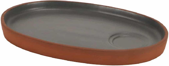 Maria Portugal Serving Platter Oval made of Porcelain Gray 20x13.5cm