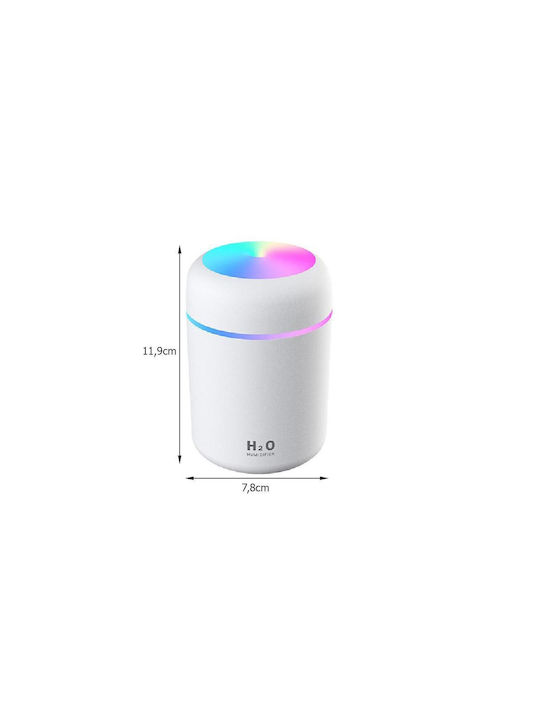 Lumini LED Dispozitiv de aromaterapie Ultrasonic cu temporizator Alb 300ml