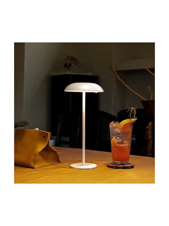Phos Metall Tischlampe LED mit Orange Schirm und Basis