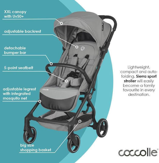 Coccolle Baby Stroller Suitable for Newborn Greystone 8kg
