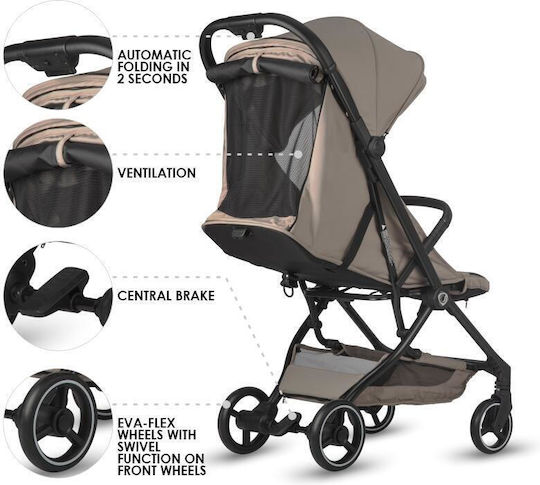 Coccolle Καρότσι Μωρού Kατάλληλο για Nεογέννητο Sierra Taupe Brown 8kg
