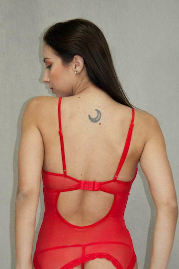 Red Lace Bustier Garters