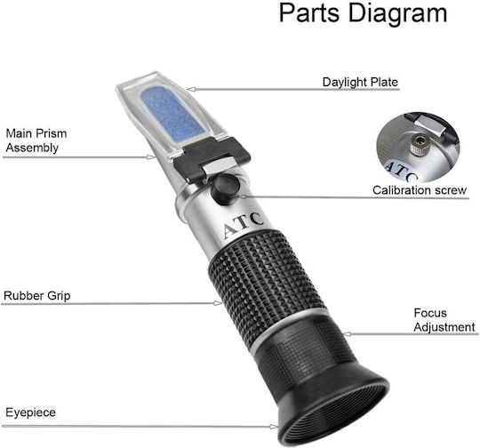 Atc Optical Alcohol Refractometer Vol 0-80%