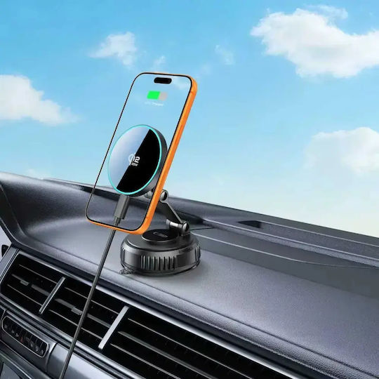 Tech-Protect MM25W-V8 Car Mobile Mount with Magnet and Wireless Charging MagSafe Black