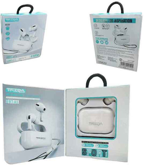 Treqa In-ear Bluetooth Handsfree Earphones with Sweat Resistance and Charging Case White