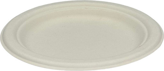 Biodegradable White Sugarcane Plate 17cm 50pcs
