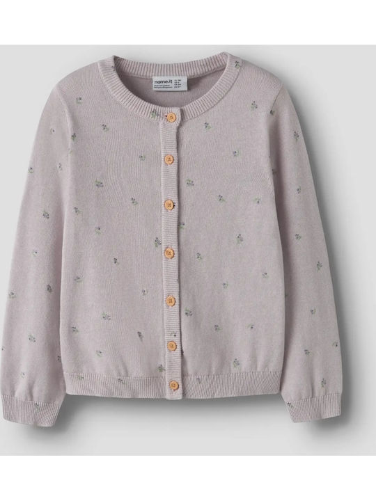 Kids Cardigan Knitted Lilac Marble