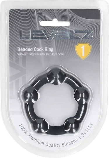 Beaded Silicone Cockring M 35mm Black