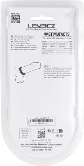 Set De 3 Inele Pentru Penis Din Silicon Late S M L Negre
