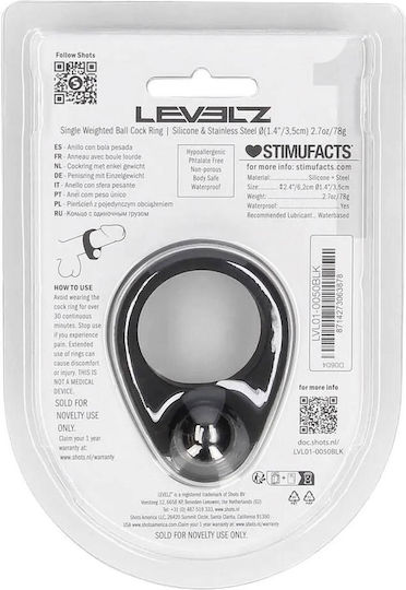 Liquid Silikon Einzellastiges Ball Cockring Schwarz