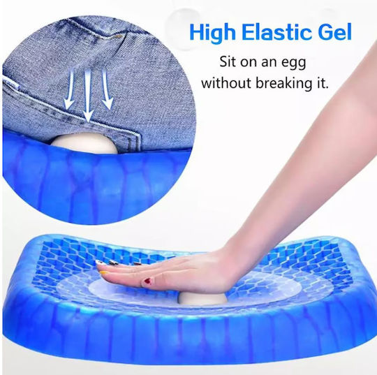 Chair Cushion Μαξιλάρι Καθίσματος Πλάτης με Memory Foam 37x30x4cm σε Μπλε χρώμα