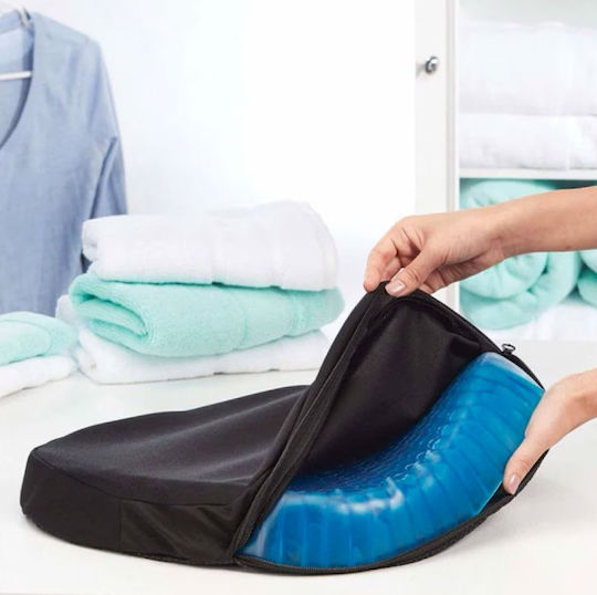 Chair Cushion Μαξιλάρι Καθίσματος Πλάτης με Memory Foam 37x30x4cm σε Μπλε χρώμα