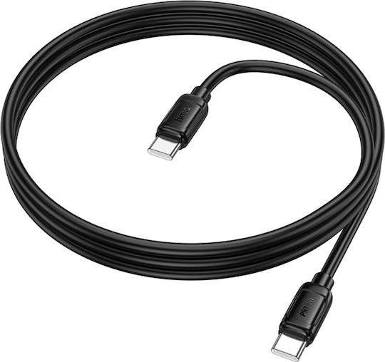Hoco X115 Surpass Cable USB-C male - USB-C 60W PD Μαύρο 1m