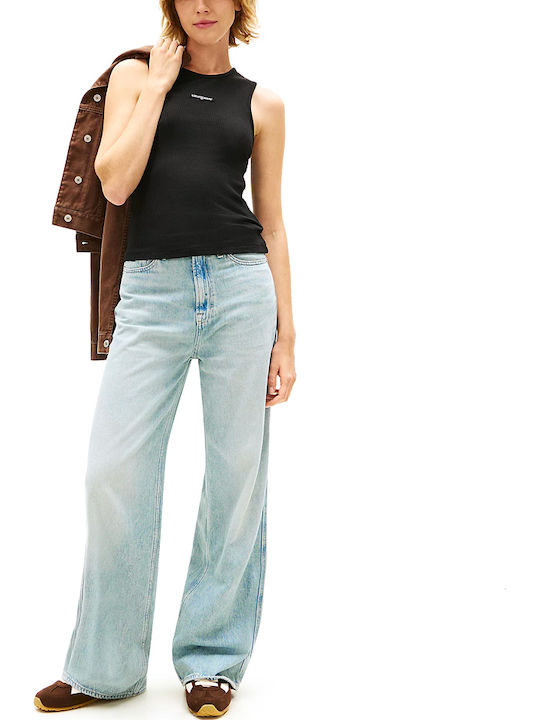 Script Women's Blouse Sleeveless Black