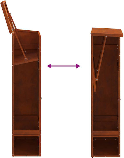 Dulap Suspendat Rusty pentru Sufragerie, din Metal, Negru Rusty 44,5x29x110,5cm