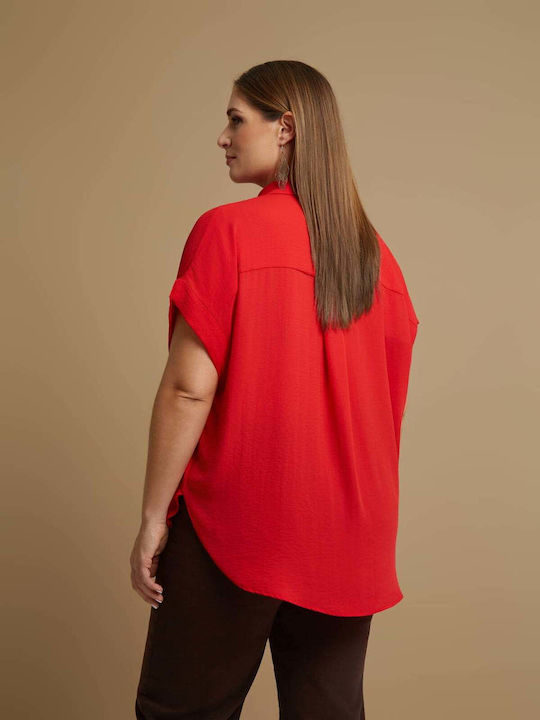 Essential Women's Short Sleeve Shirt Red
