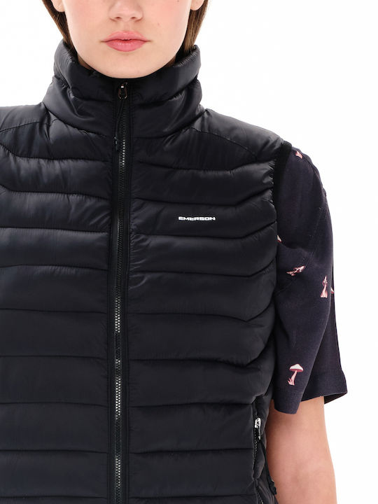 Jachetă de femei Fără mâneci Puffer Negru