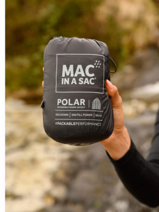 Polar Γυναικείο Puffer Μπουφάν Διπλής Όψης Αδιάβροχο για Χειμώνα Black, Grey