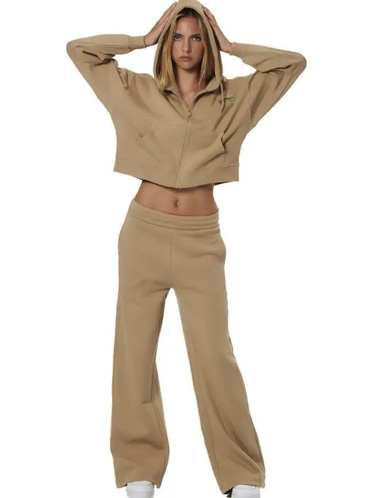 Долнище на анцуг Широк Teak Beige