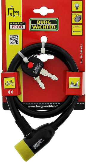 Burg Wachter 340 65L Bicycle Cable Lock with Key Blue