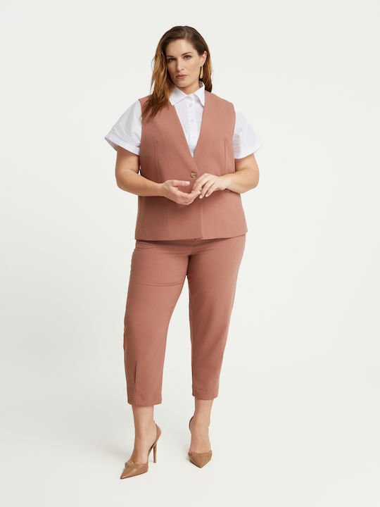Women's Vest with Buttons Pink