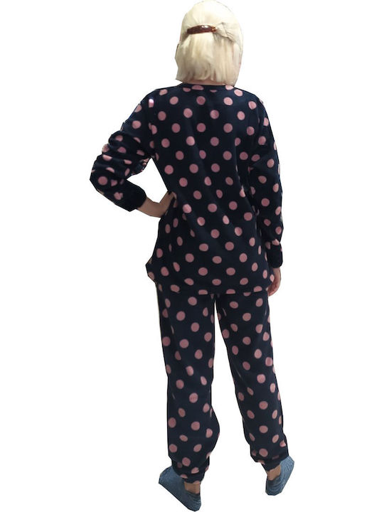 SNC Homewear Winter Damen Pyjama-Set Dark Blue