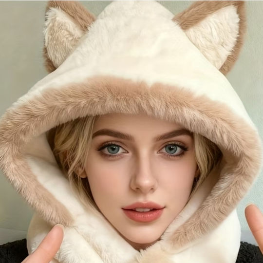 Beanie Feminin Căciulă Tricotat în culoarea Alb