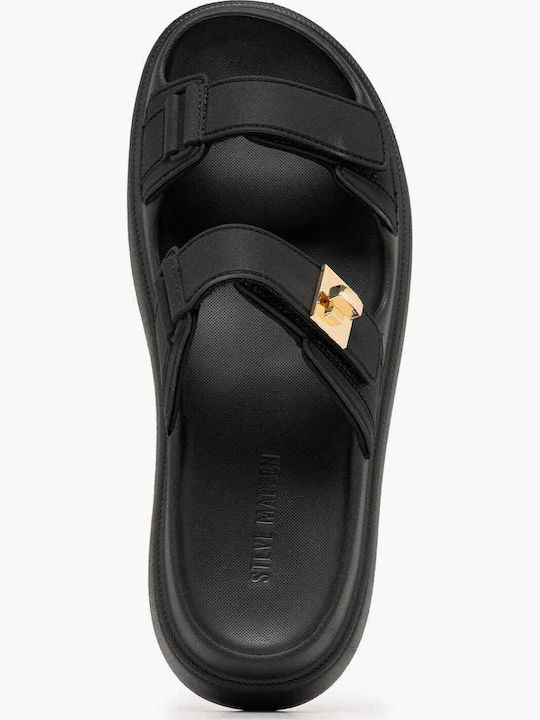 Women's Flat Sandals in Black Color