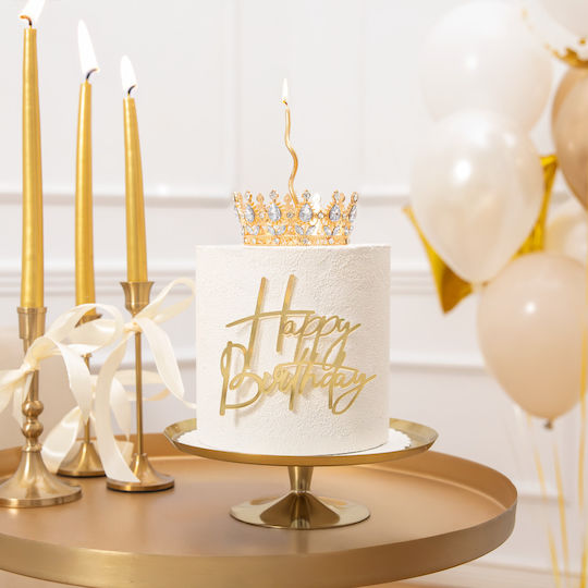 Party Pal Metallic Decorative Cake Crown Gold Silver Crystals