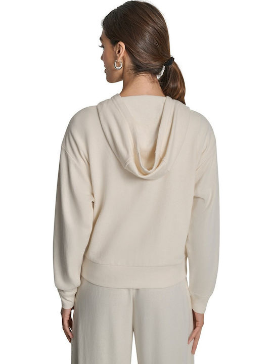 Women's Sweatshirt Jacket Hooded Ecru
