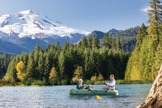 Intex Seahawk 2 Inflatable Boat for 1 Adult Green with 2 Paddles and Pump