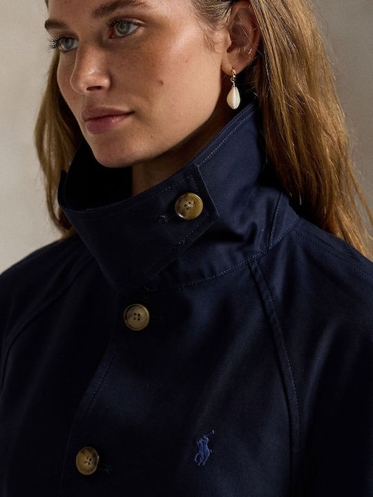 Women's Blue Coat Oversized with Buttons