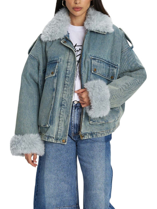 Jachetă de femei din denim Blue