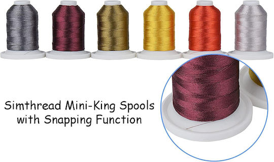 Set Fire De Broderie 9 Bobine 730 M Multicolor Cutie De Depozitare Culori Neutre