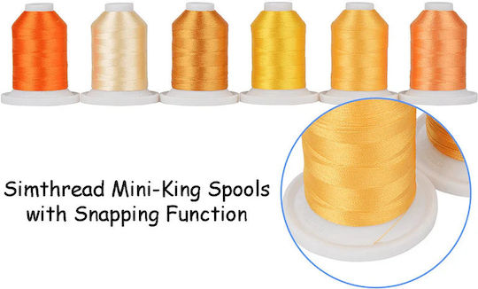 Embroidery Thread Set 9 Spools 730 M Multicolor Storage Box Yellow Shades
