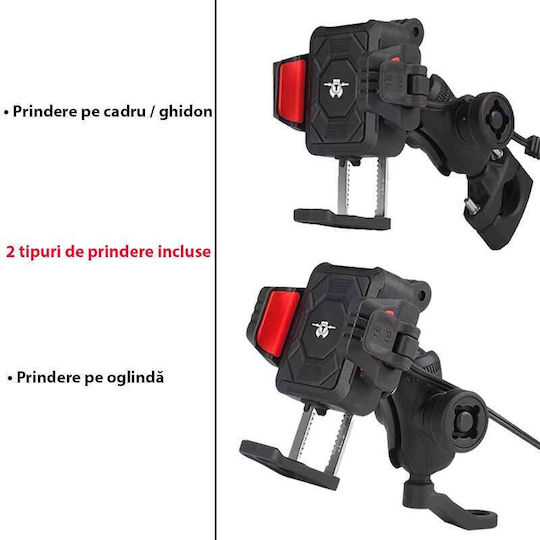 Motorrad Handyhalterung 2 Klemmhalterungen Anti-Vibration 15w Kabelloses Laden Typ-c Anschluss