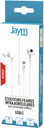 Jaym Usb-c Wired In-ear Earphones Mic Remote Control White